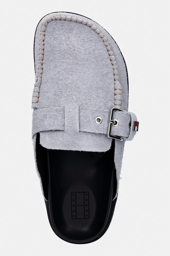 Tommy Jeans σαγιονάρες γυναικεία σουέτ mules TJW COMFORT SUEDE MULE μπλε EN0EN03038