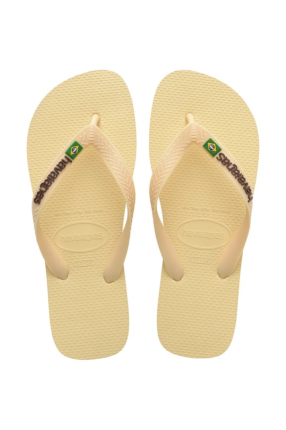 Παντόφλες Havaianas BRASIL LOGO φλατ κίτρινο 4110850.9256
