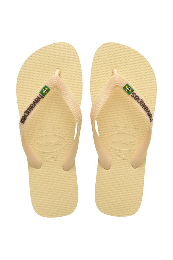 Παντόφλες Havaianas BRASIL LOGO φλατ κίτρινο 4110850.9256
