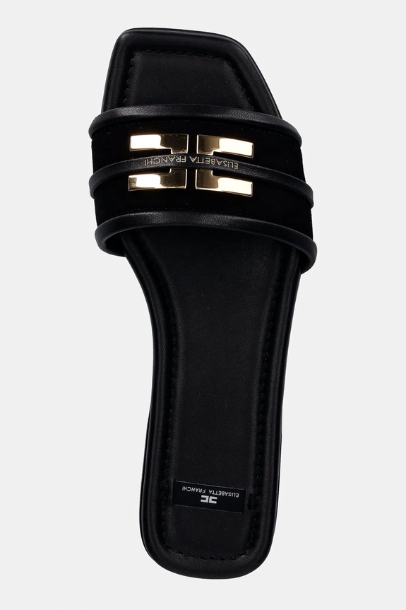 Elisabetta Franchi papuci din piele negru SA72L61E2.110