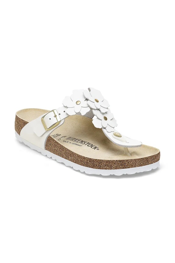Birkenstock șlapi de damă din piele Gizeh 1026735 alb SS26