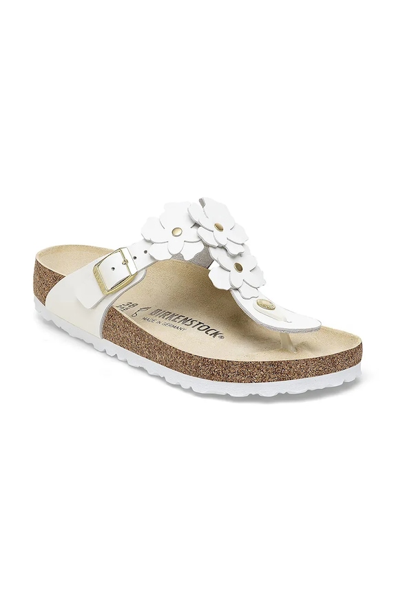 Birkenstock șlapi de damă din piele Gizeh 1026735 alb SS26