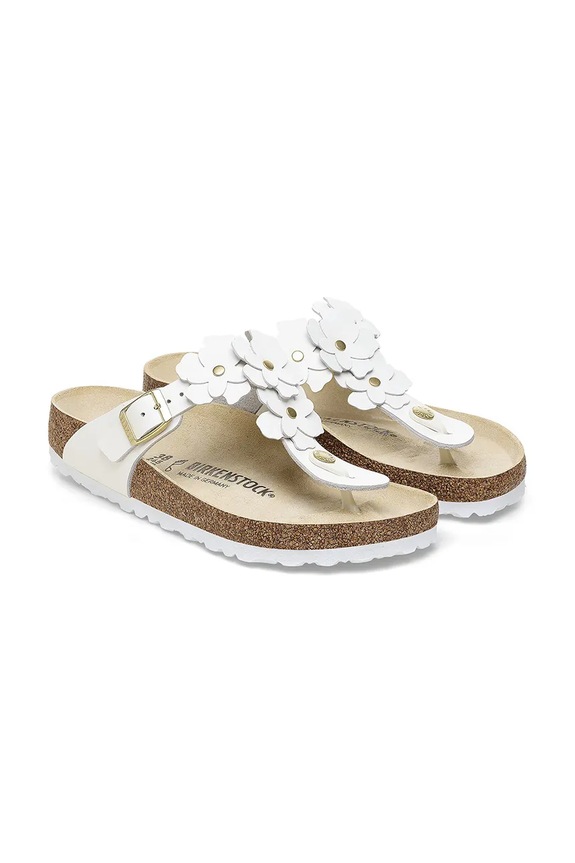 Încălțăminte Birkenstock șlapi de damă din piele Gizeh 1026735 alb