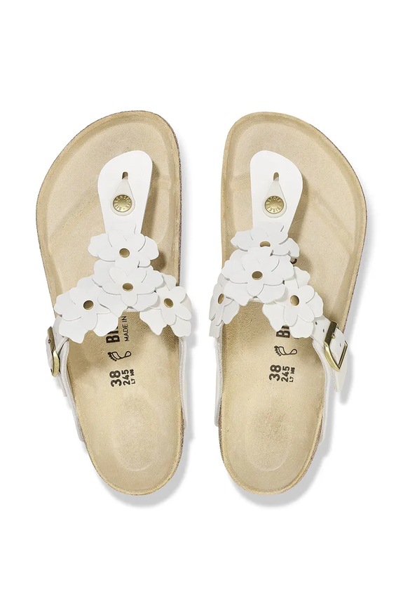 Birkenstock șlapi de damă din piele Gizeh alb 1026735