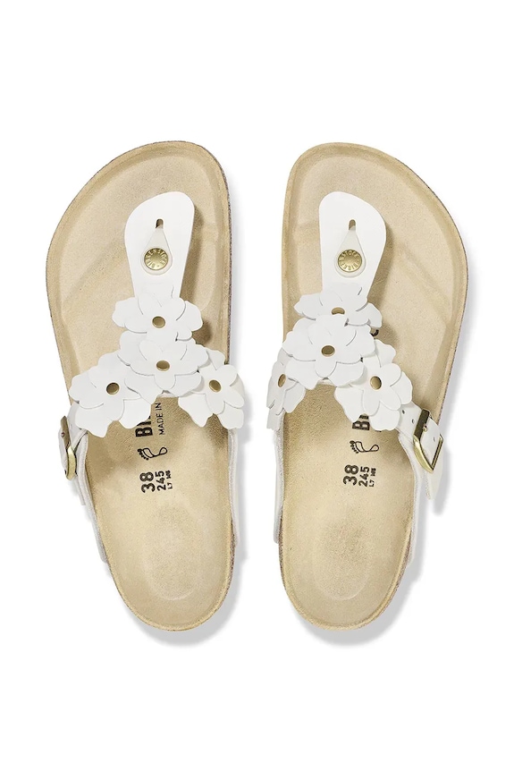 Birkenstock șlapi de damă din piele Gizeh alb 1026735