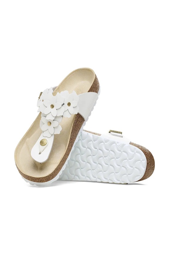 Birkenstock șlapi de damă din piele Gizeh 1026735 alb
