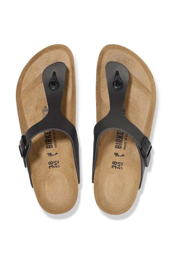 Παπούτσια Birkenstock σαγιονάρες δίχαλο Γυναικεία δερμάτινες Gizeh 1029231 μαύρο