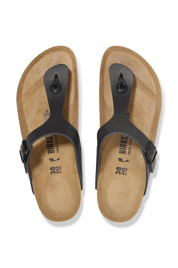 Παπούτσια Birkenstock σαγιονάρες δίχαλο Γυναικεία δερμάτινες Gizeh 1029231 μαύρο