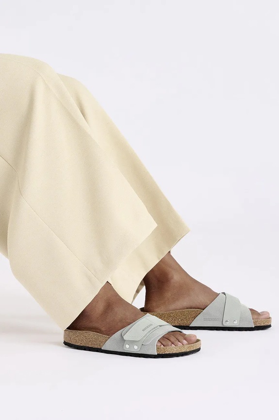Birkenstock papuci cu toc plat de damă din piele întoarsă Oita 1029418