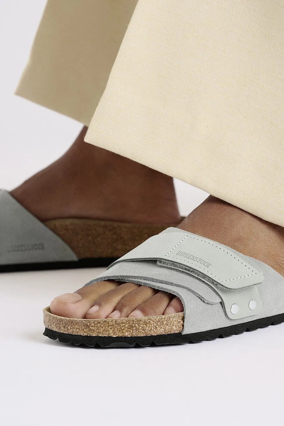 Birkenstock papuci cu toc plat de damă din piele întoarsă Oita 1029418