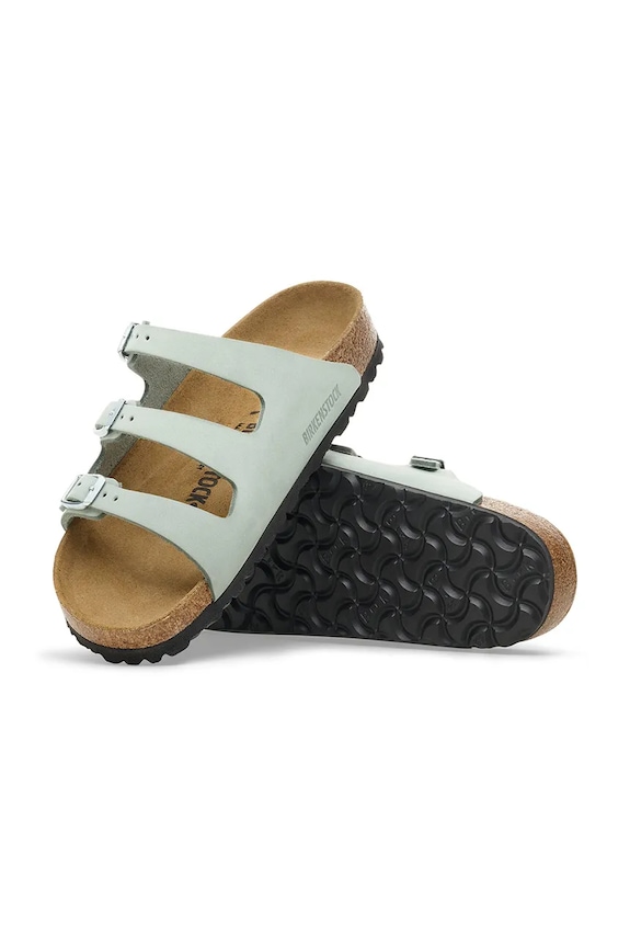 Birkenstock šľapky dámske nubukové Florida 1030319 zelená