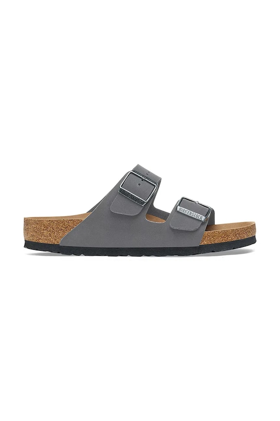 Birkenstock Arizona Vegan klapki na płaskim obcasie damskie imitacja skóry licowej szary 1030572.N