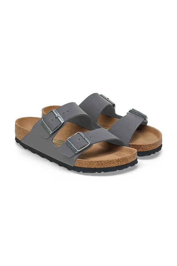 Obuwie Birkenstock Arizona Vegan klapki na płaskim obcasie damskie 1030572.N szary