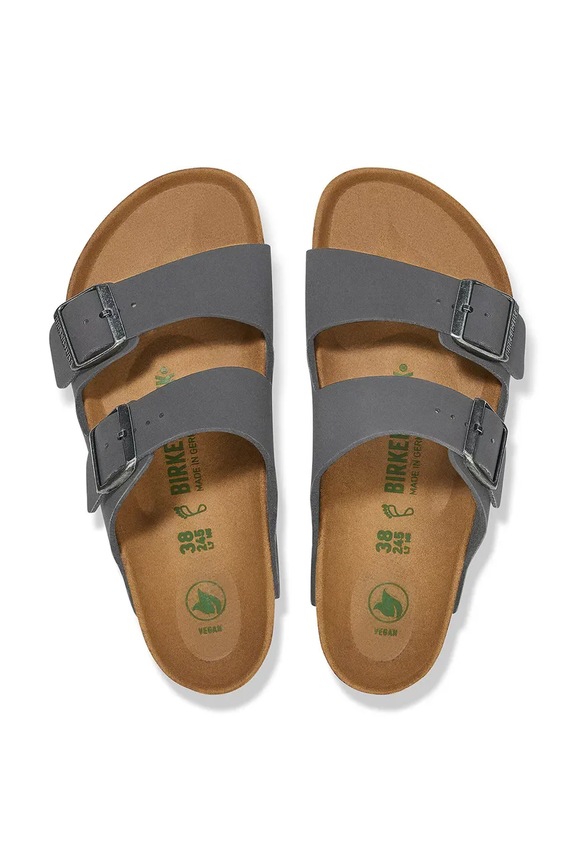 Birkenstock Arizona Vegan klapki na płaskim obcasie damskie szary 1030572.N