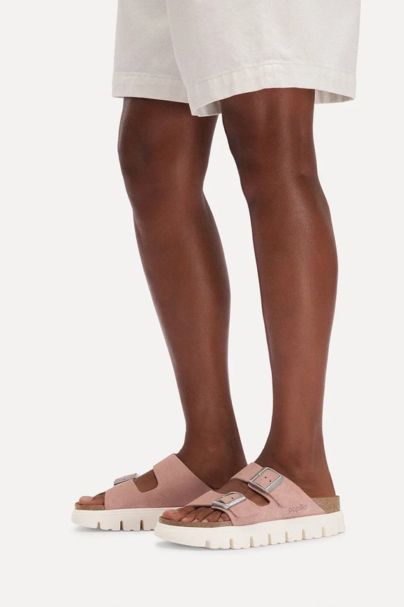 Birkenstock papuci pentru femei, din piele întoarsă Arizona Chunky Birkenstock x Papillio 1031254