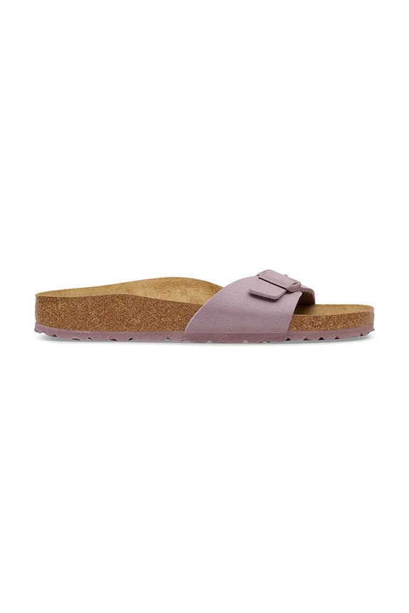 Birkenstock klapki na płaskim obcasie damskie Madrid syntetyczny fioletowy 1031464