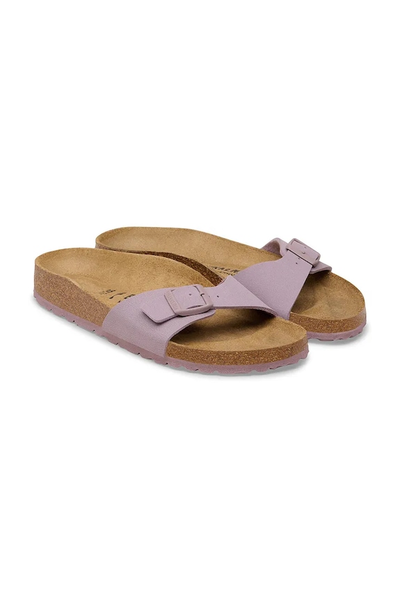 Obuwie Birkenstock klapki na płaskim obcasie damskie Madrid 1031464 fioletowy