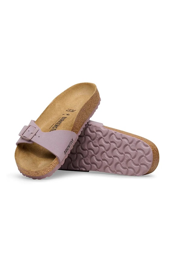 Birkenstock klapki na płaskim obcasie damskie Madrid fioletowy 1031464