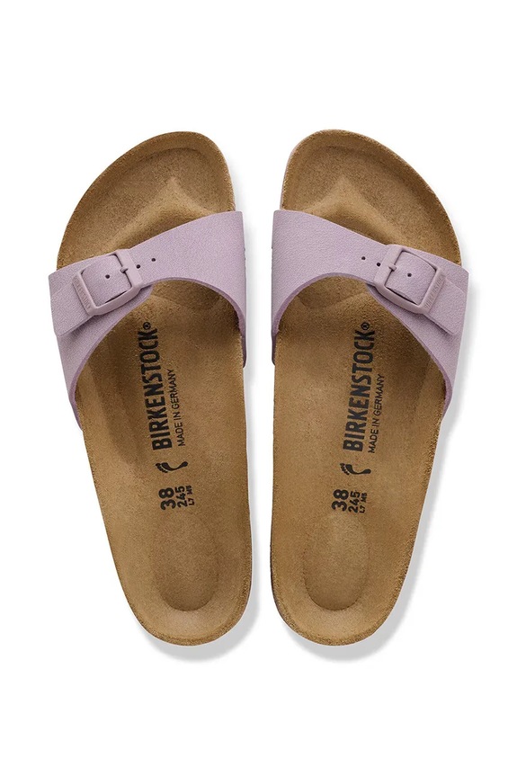 Birkenstock klapki na płaskim obcasie damskie Madrid 1031464 fioletowy