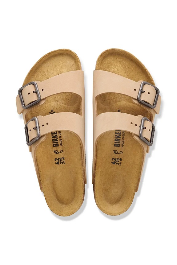 Birkenstock klapki damskie skórzane Arizona 1031579 beżowy