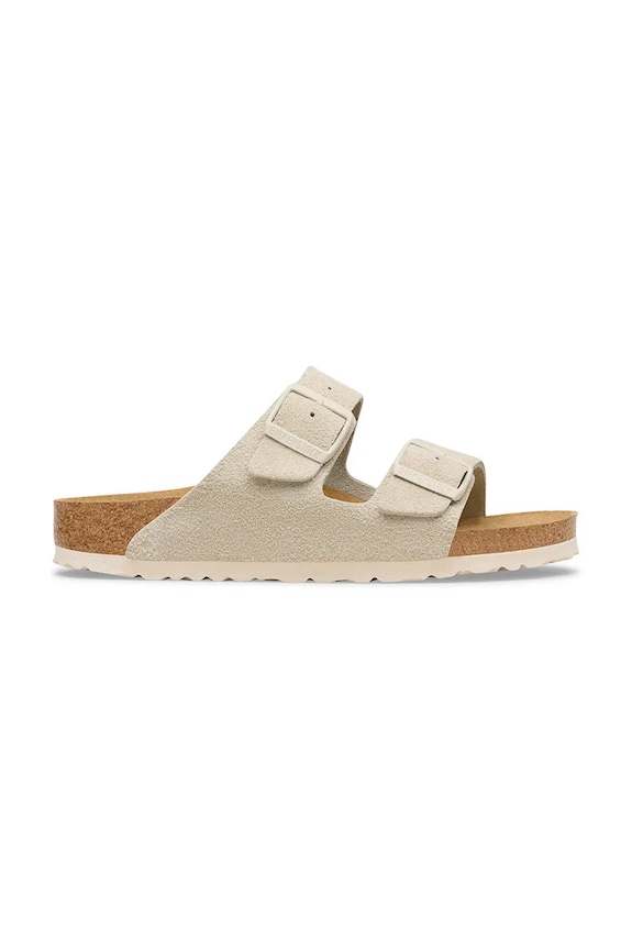 Birkenstock papuci de damă din piele întoarsă Arizona piele întoarsă bej 1031645