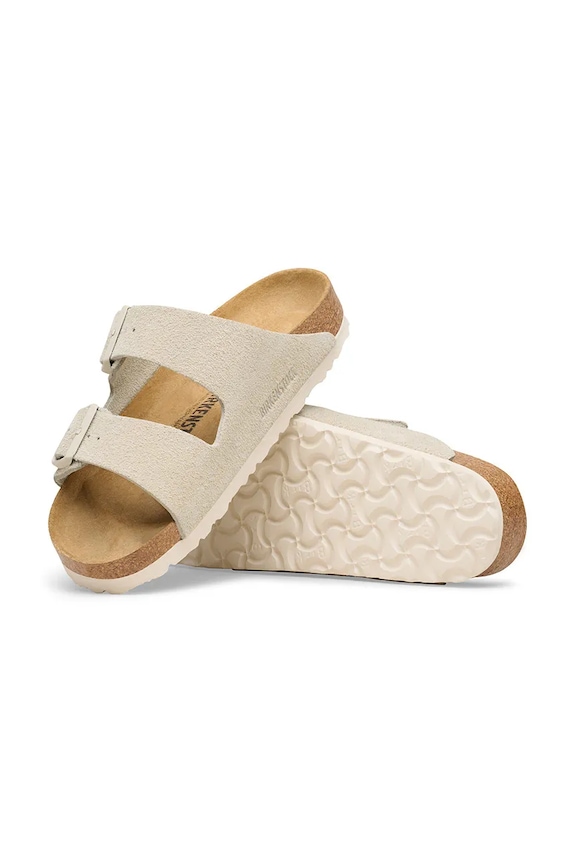 Birkenstock papuci de damă din piele întoarsă Arizona 1031645 bej