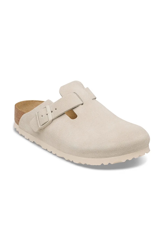Birkenstock Boston papuci mocasini pentru femei din piele întoarsă 1031662 bej SS26