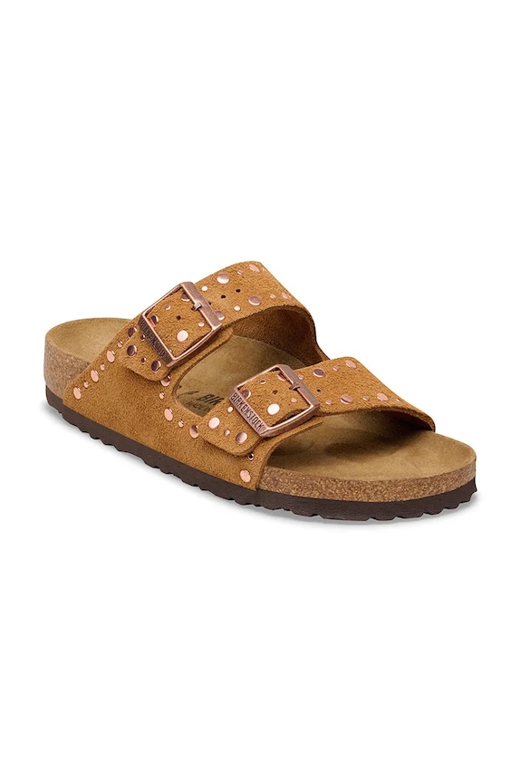 Birkenstock papucs lapos sarkú női velúr 1031731 barna SS26