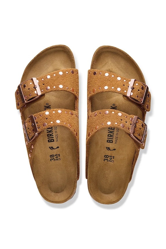 Birkenstock papucs lapos sarkú női velúr 1031731 barna