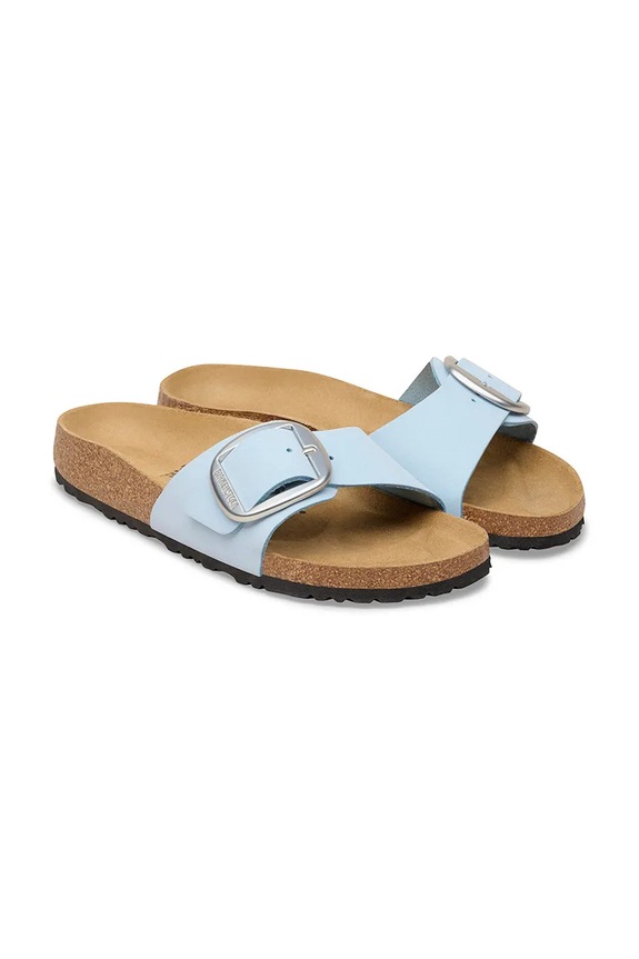 Obuwie Birkenstock klapki damskie skórzane Madrid Big Buckle 1031798 niebieski