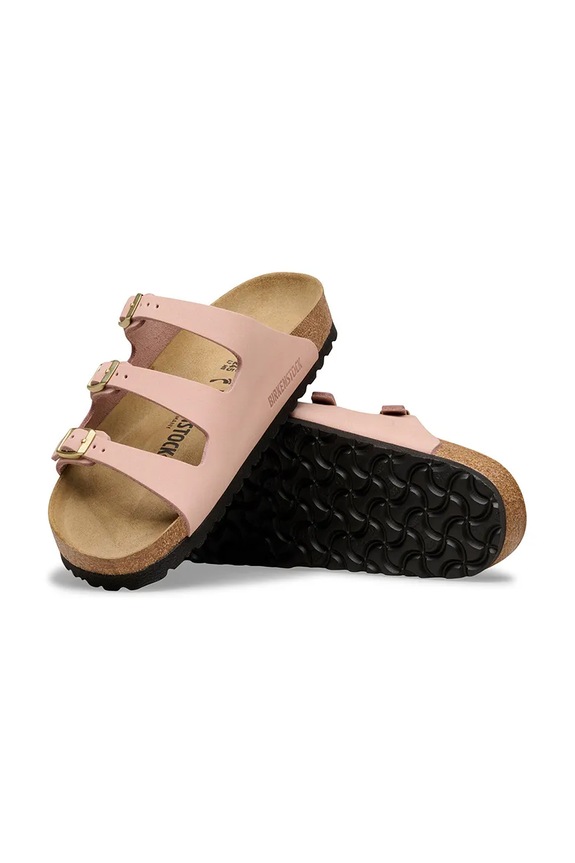 Birkenstock šľapky na plochom podpätku dámske nubukové Florida 1031813.N ružová