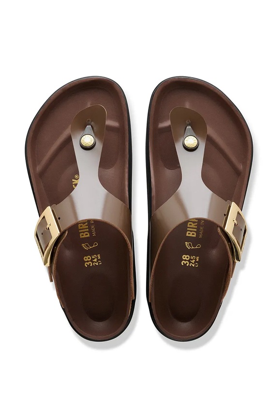 Usnjene japonke Birkenstock Gizeh Droplet Buckle 1031838 rjava