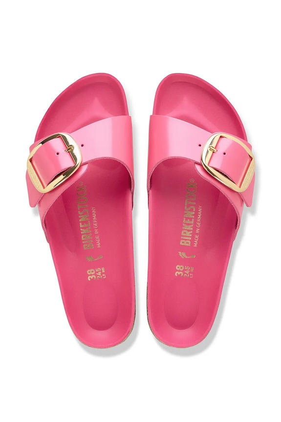 Birkenstock σαγιονάρες με επίπεδο τακούνι Γυναικείες δερμάτινες 1031844 ροζ