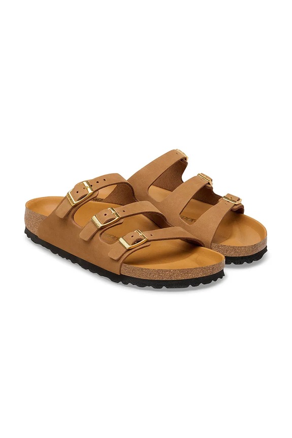 Παπούτσια Birkenstock Σαγιονάρες Επίπεδες Γυναικείες nubuck Florida 1031867.N καφέ