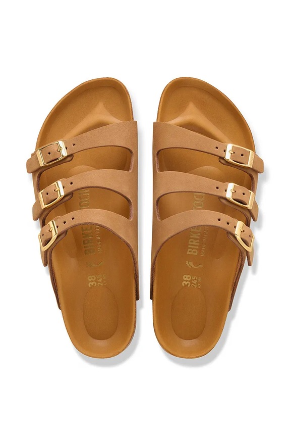 Birkenstock Σαγιονάρες Επίπεδες Γυναικείες nubuck Florida 1031867.N καφέ
