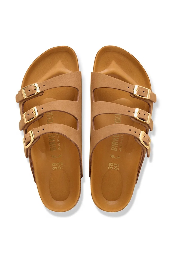 Birkenstock Σαγιονάρες Επίπεδες Γυναικείες nubuck Florida 1031867.N καφέ