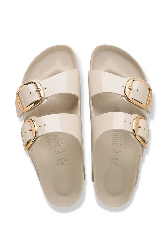 Birkenstock σαγιονάρες Επίπεδο τακούνι Γυναικείες δερμάτινες Arizona Big Buckle 1031873 μπεζ