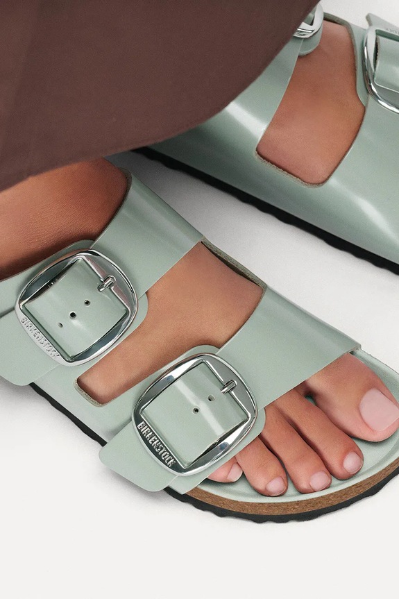Birkenstock papucs lapos sarkú női bőr Arizona Big Buckle 1031882.N