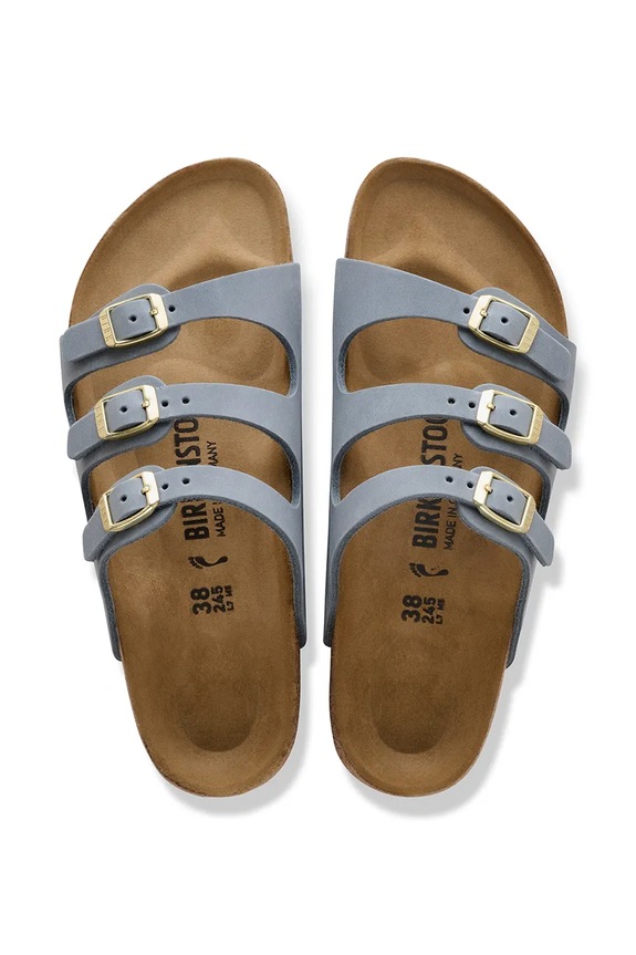 Obuv Birkenstock šľapky na plochom podpätku dámske kožené Florida 1031891 sivá