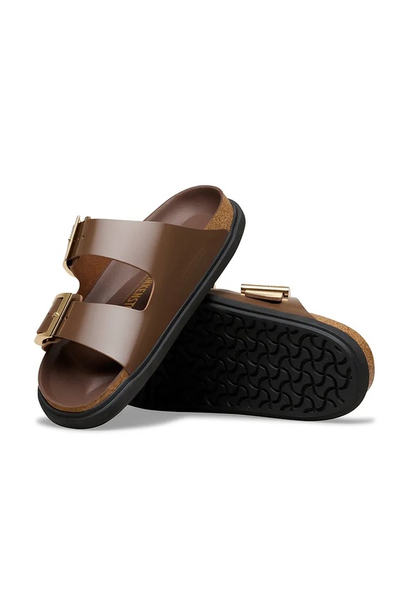 Birkenstock Arizona Droplet Buckle papuci pentru femei din piele maro 1031910