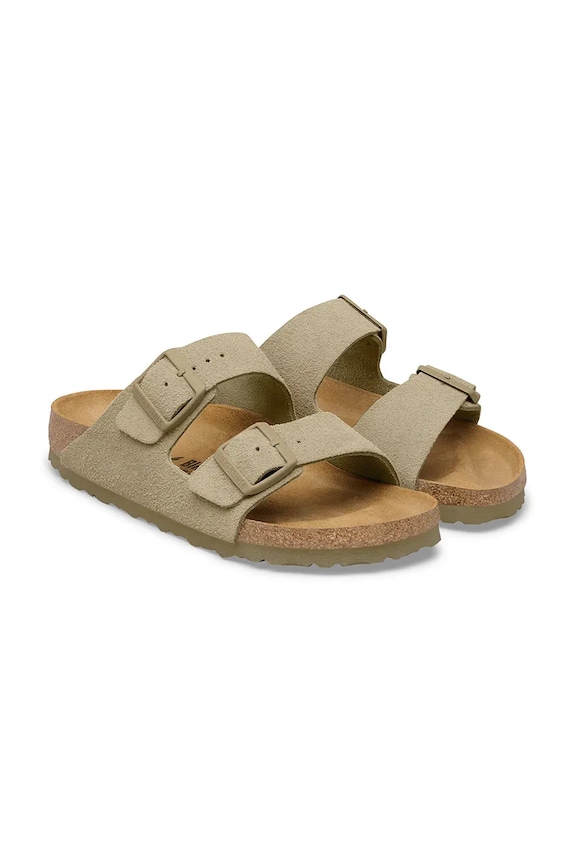 Scarpe Birkenstock ciabatte slide da donna in scamoscio Arizona 1032061 verde