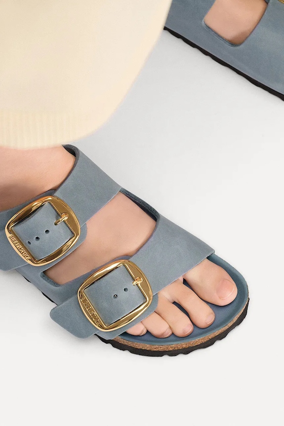 Birkenstock natikače ženske od nubuka Arizona Big Buckle 1032071