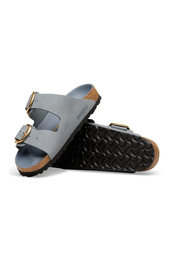Birkenstock klapki damskie nubukowe niebieski 1032071
