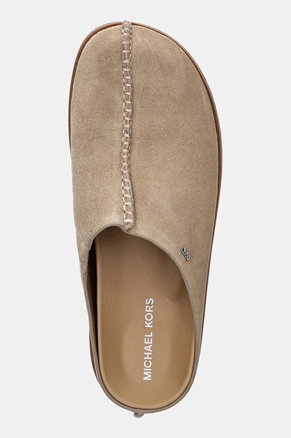 Semišové šľapky MICHAEL Michael Kors Hensley Mule béžová 40R6HLFP1S.156