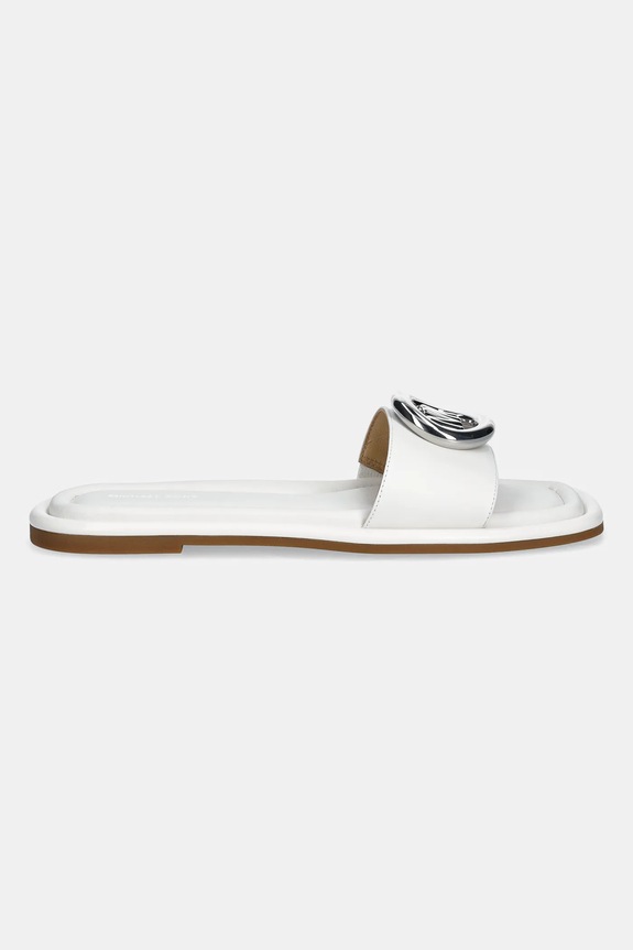 Kožené šľapky MICHAEL Michael Kors Milan Slide 40R6MLFS1L.085 biela SS26