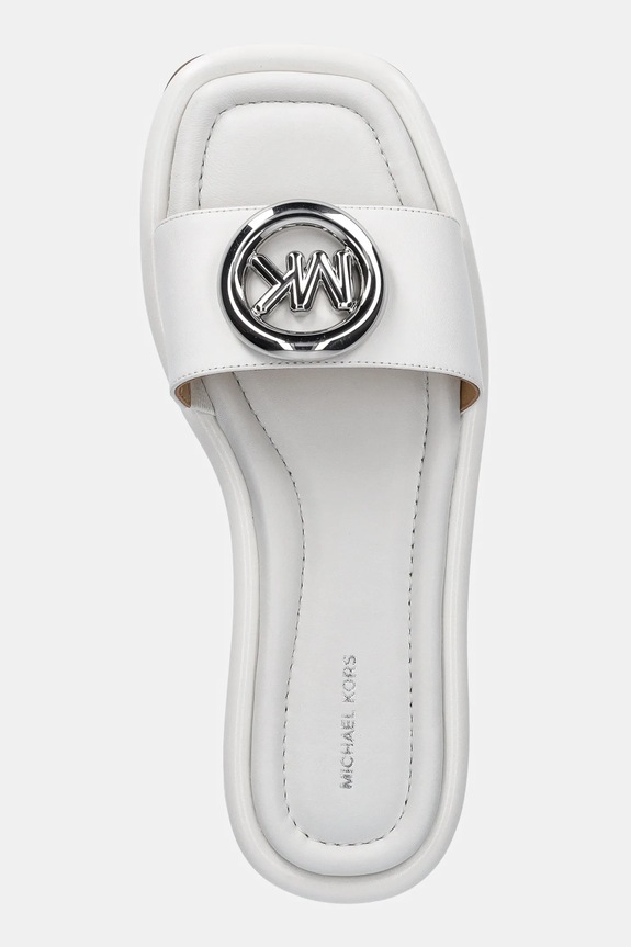 Kožené šľapky MICHAEL Michael Kors Milan Slide biela 40R6MLFS1L.085