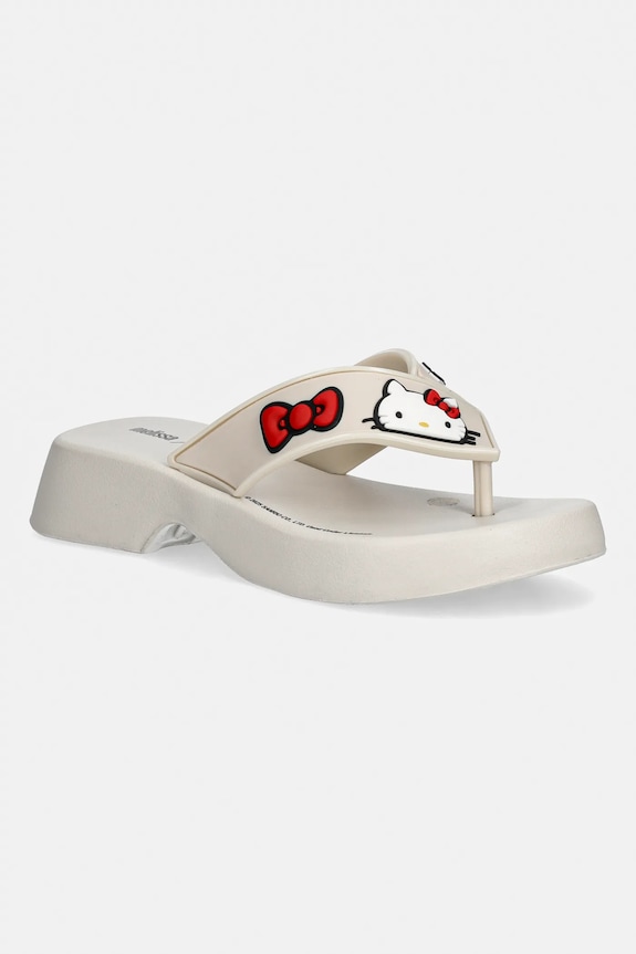 Melissa papuci MELISSA FLATFORM + HELLO KITTY AND platformă bej M.37992.BT631