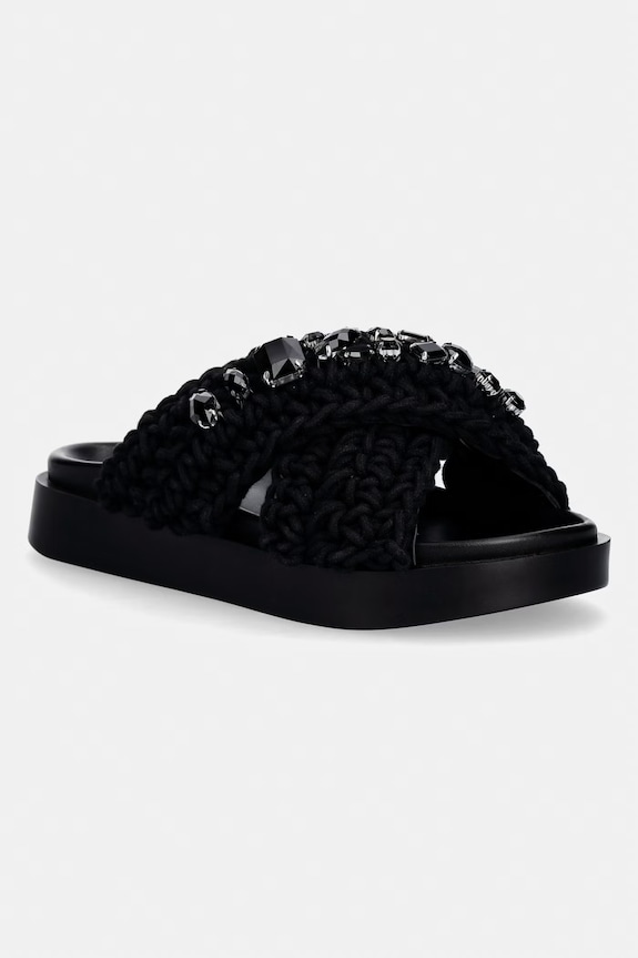 Inuikii klapki damskie Woven Stones czarny 1004.003.0073.000