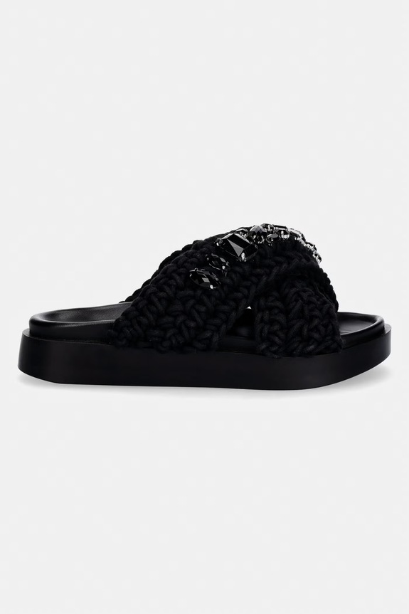 Inuikii klapki damskie Woven Stones 1004.003.0073.000 czarny SS26