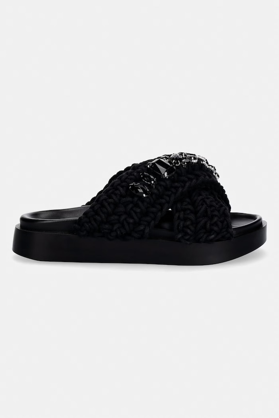 Inuikii klapki damskie Woven Stones 1004.003.0073.000 czarny SS26